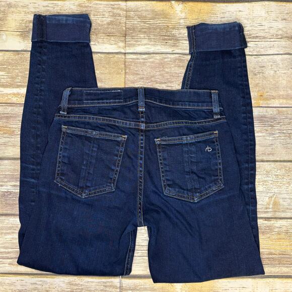 Rag & Bone Classic Stretch High Rise Skinny Jeans Bruin Cuffed Hem Womens Sz 24 - Picture 8 of 8